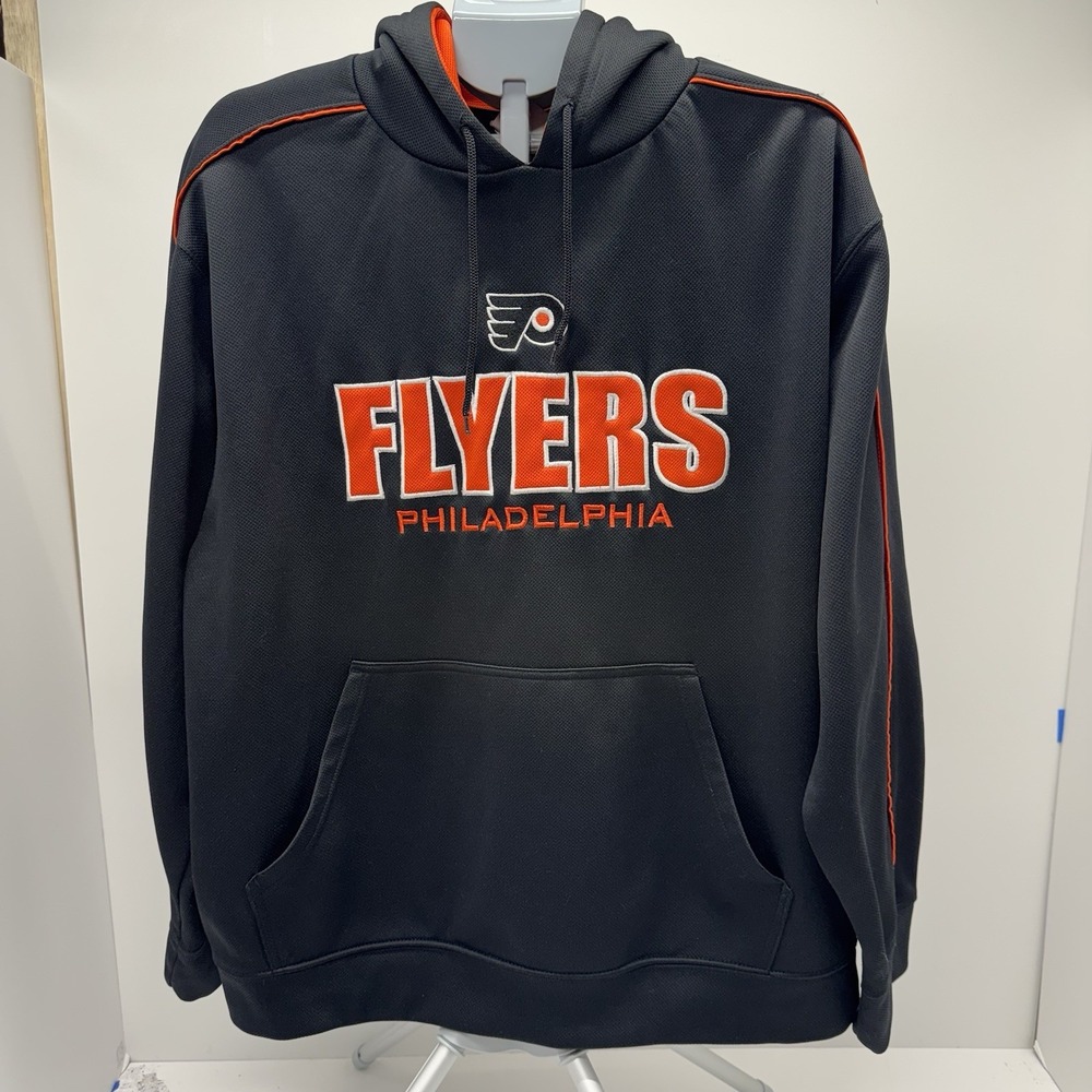 Philadelphia Flyers NHL Pullover Hoodie Black Orange Embroidered Logo